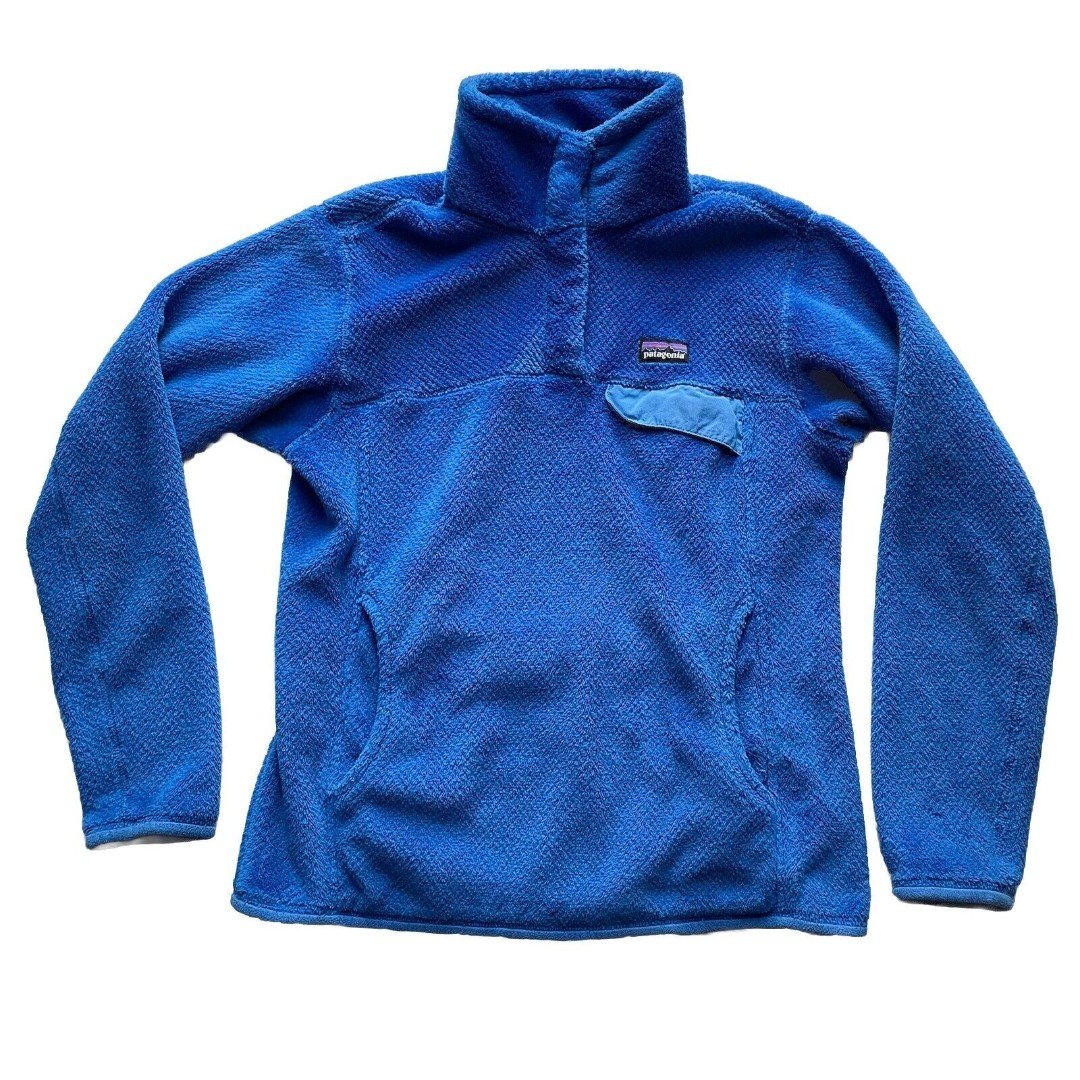 Patagonia Re-Tool Fleece Snap T Pullover Fleece Womens M Blue Polartec Sweater