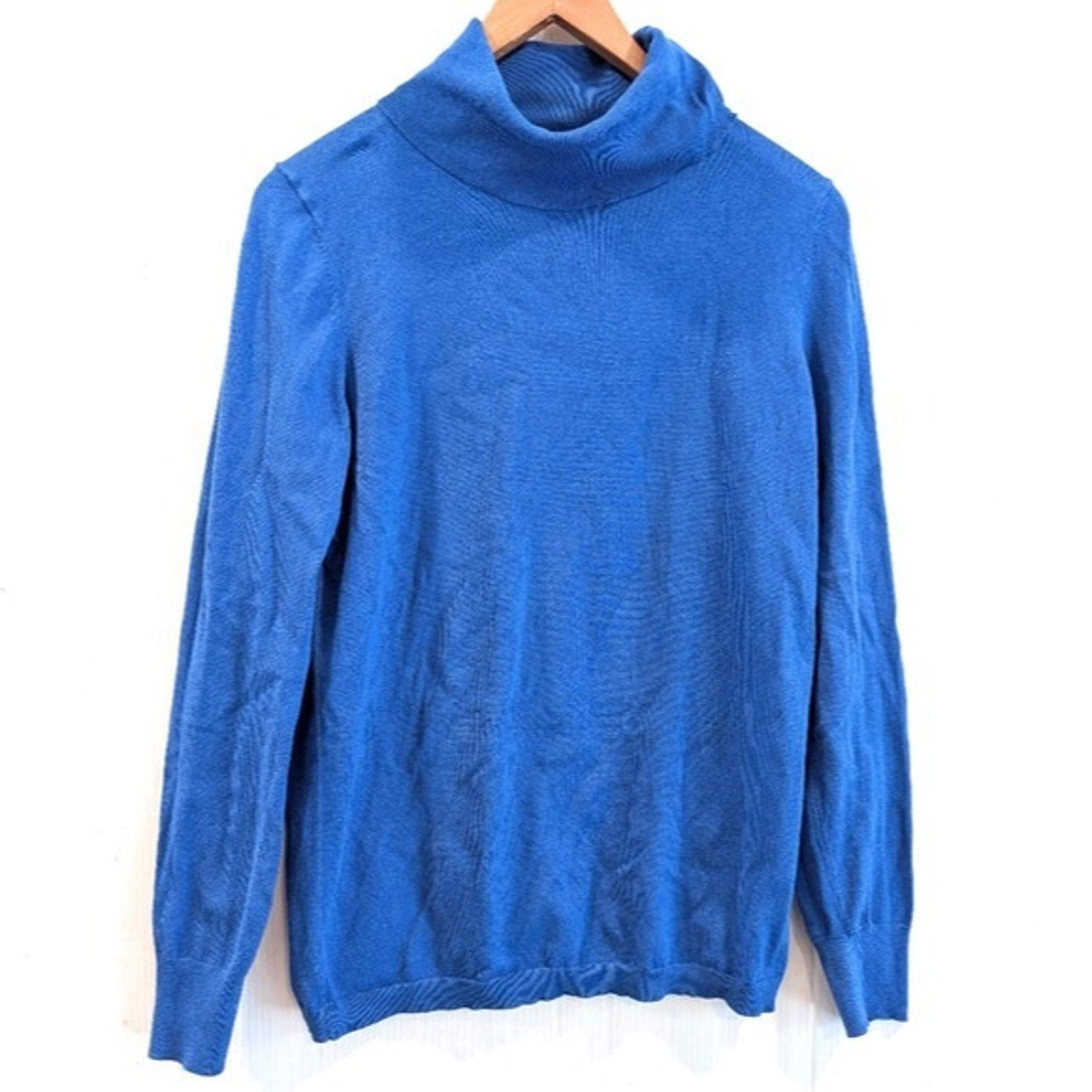 TALBOTS Women's Cotton Modal Blend Royal Blue Turtleneck Sweater Size Medium