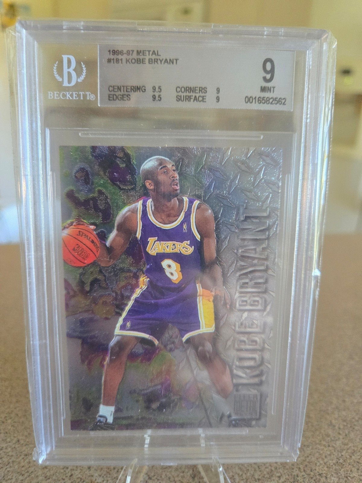 96-97 fleer Metal Kobe Bryant Rookie Card BGS9