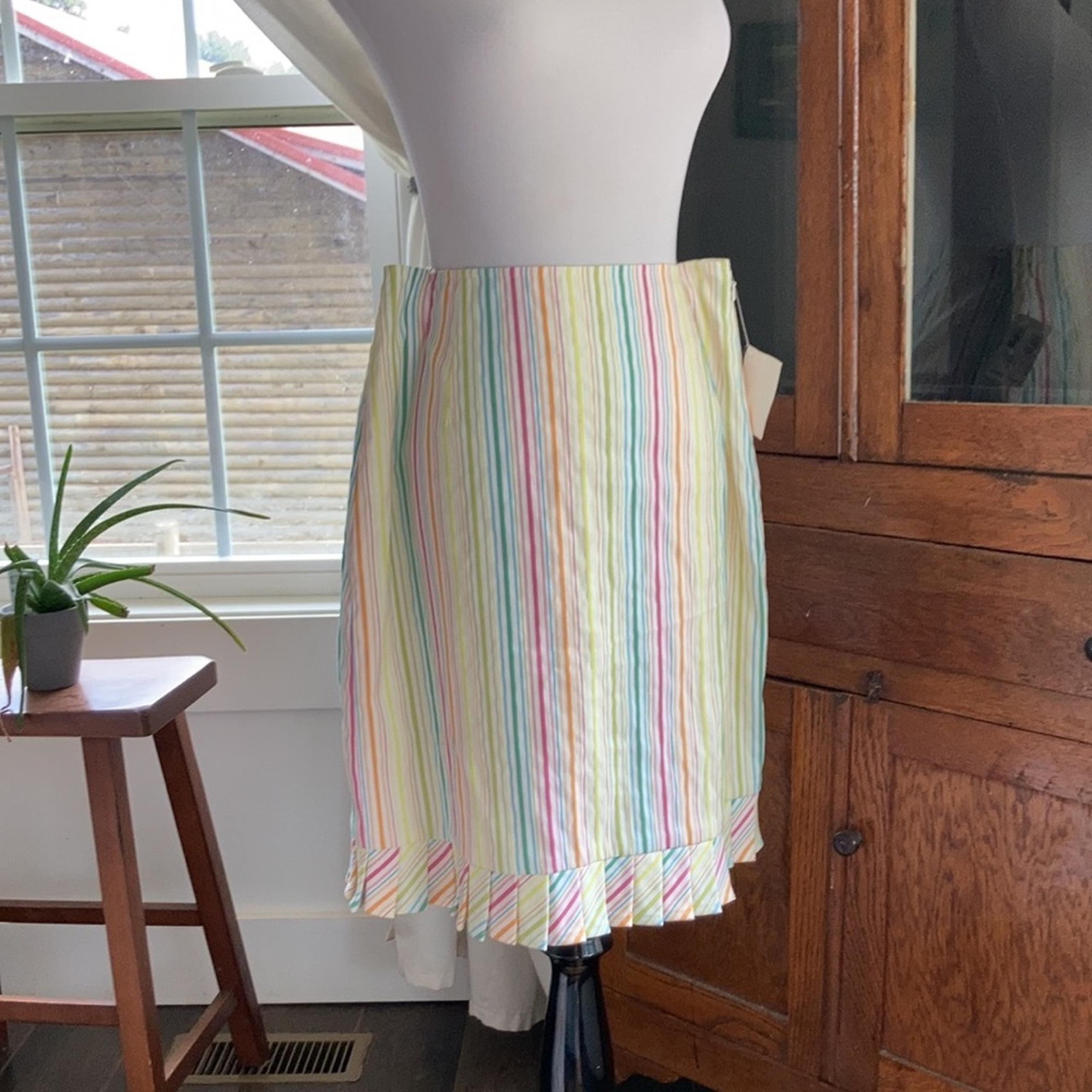 Harolds Brightly Colored Striped Pencil Skirt, Size 8