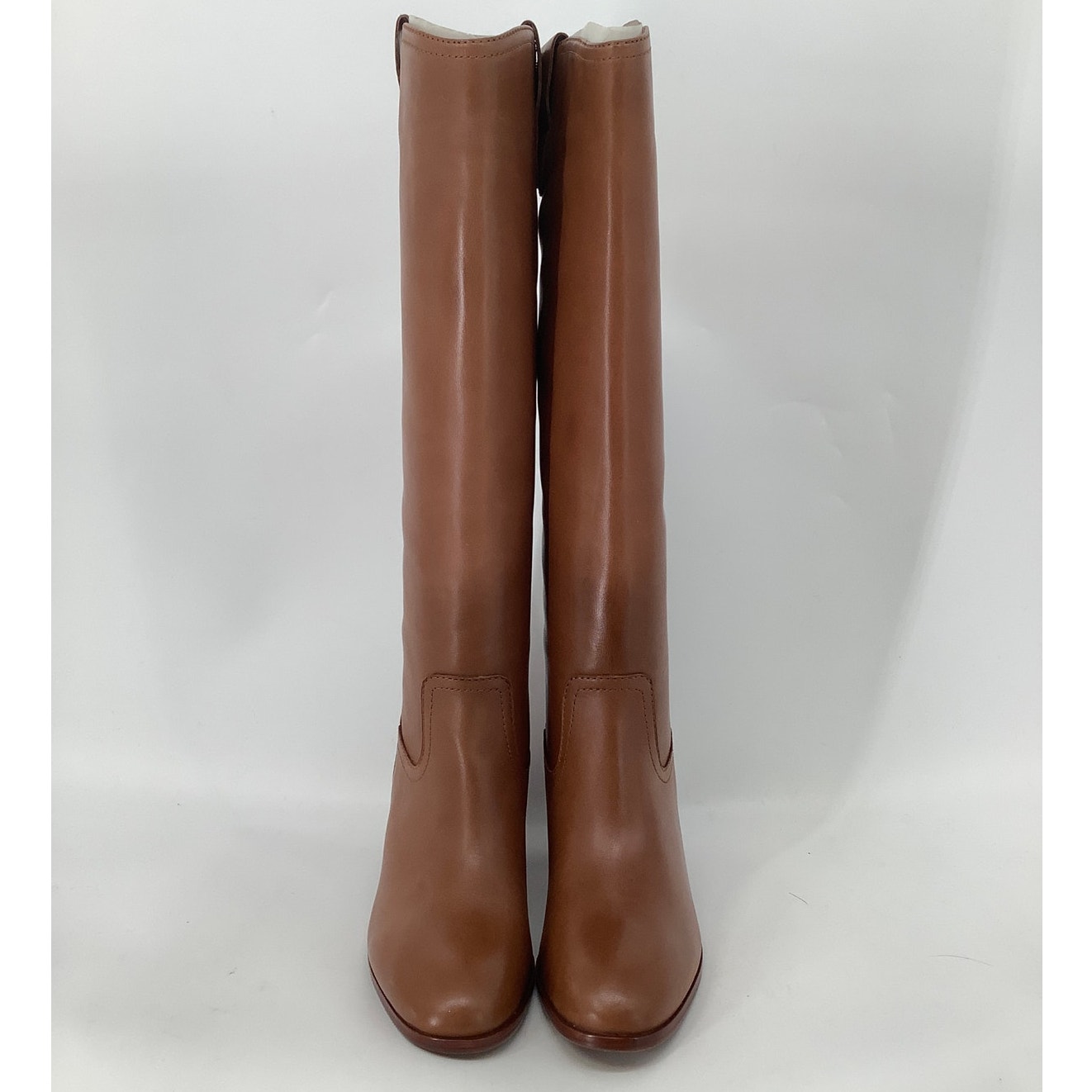 Lauren Ralph Lauren Womens 9 Saddle Tan Carla Burnished Leather Tall Boots T4-14