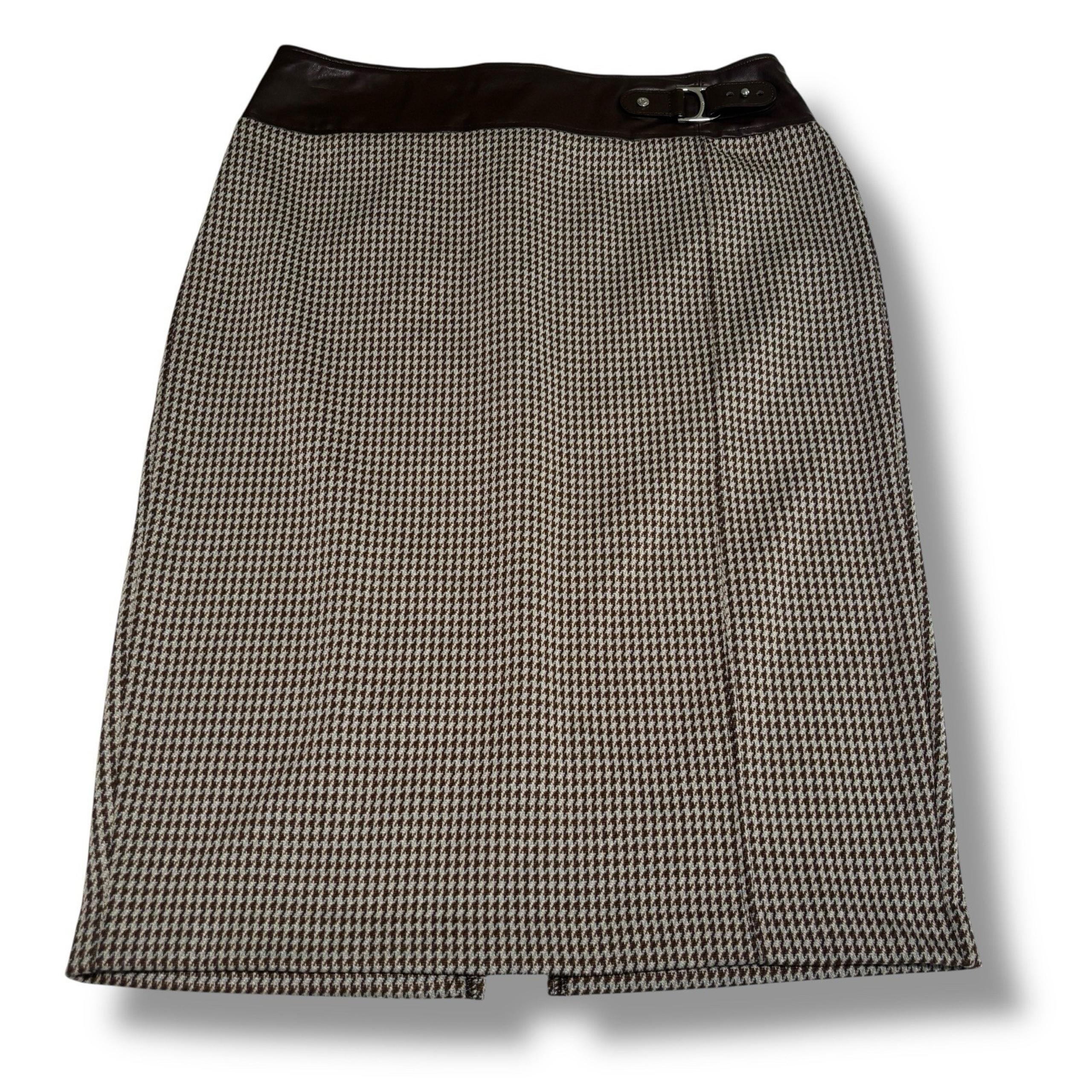 NWT Lauren Ralph Lauren Women's Houndstooth Above Knee A Line Skirt Size 8