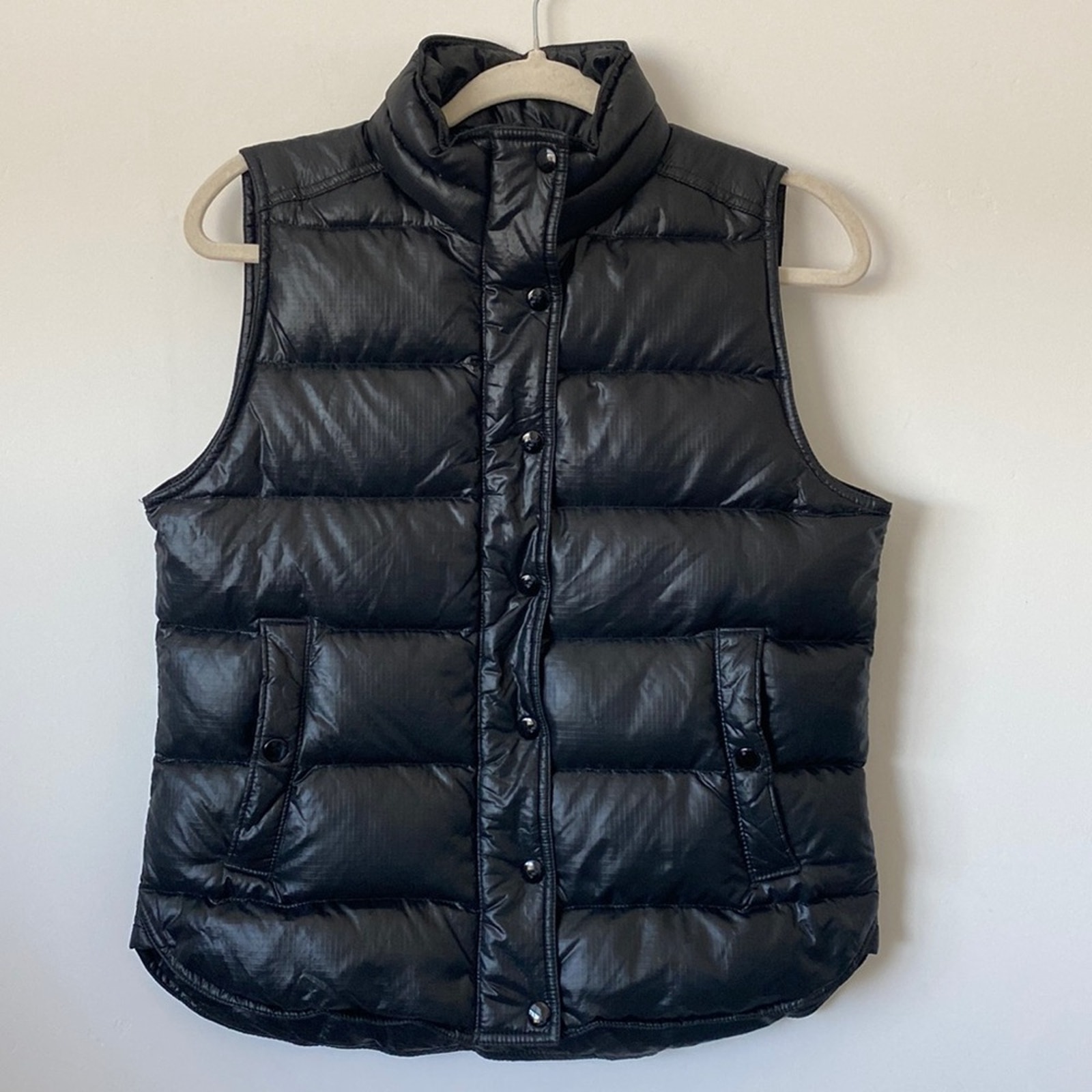 J. Crew Black Down Puffer Vest Size: S
