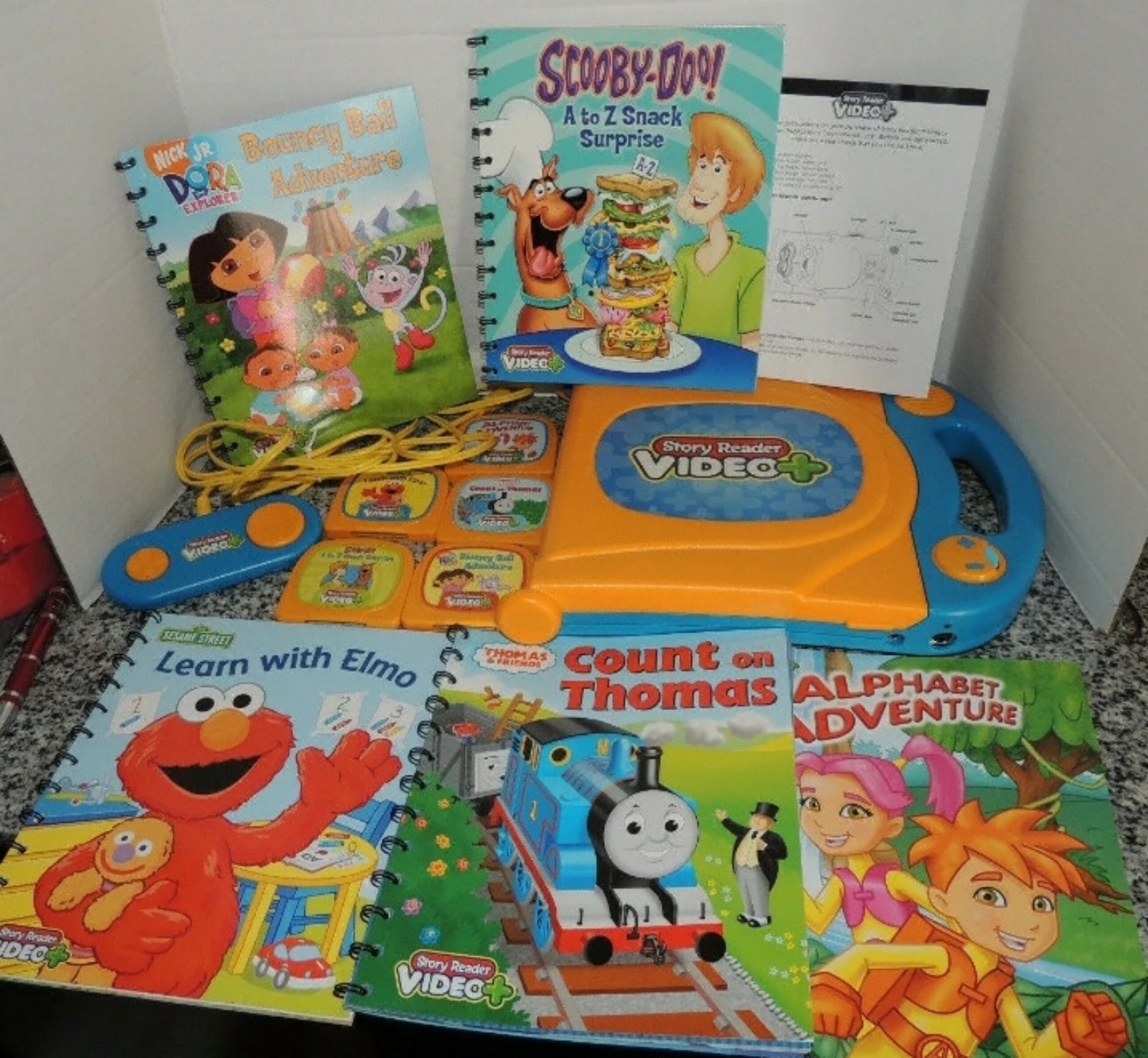Story Reader Video Electronic Learning System~ 5 Books/Cartridges~Instructions
