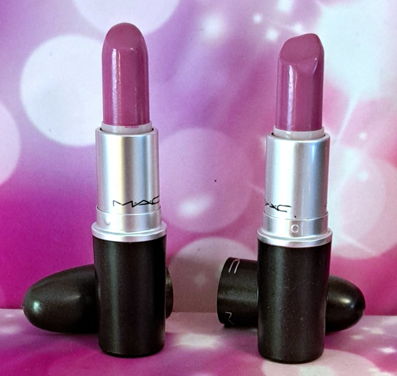LOT × 2 SWATCHED 90% MAC Amplified Creme Lipstick Up The Amp