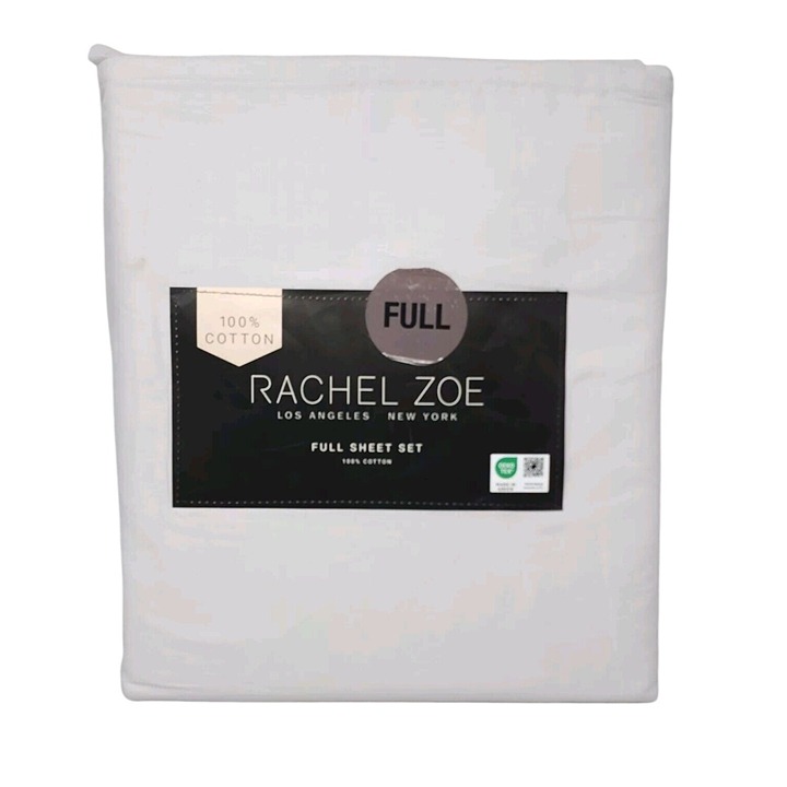 RACHEL ZOE Full Double Sheet Set 100% Cotton Fits Mattress Up to 17 Deep Gray