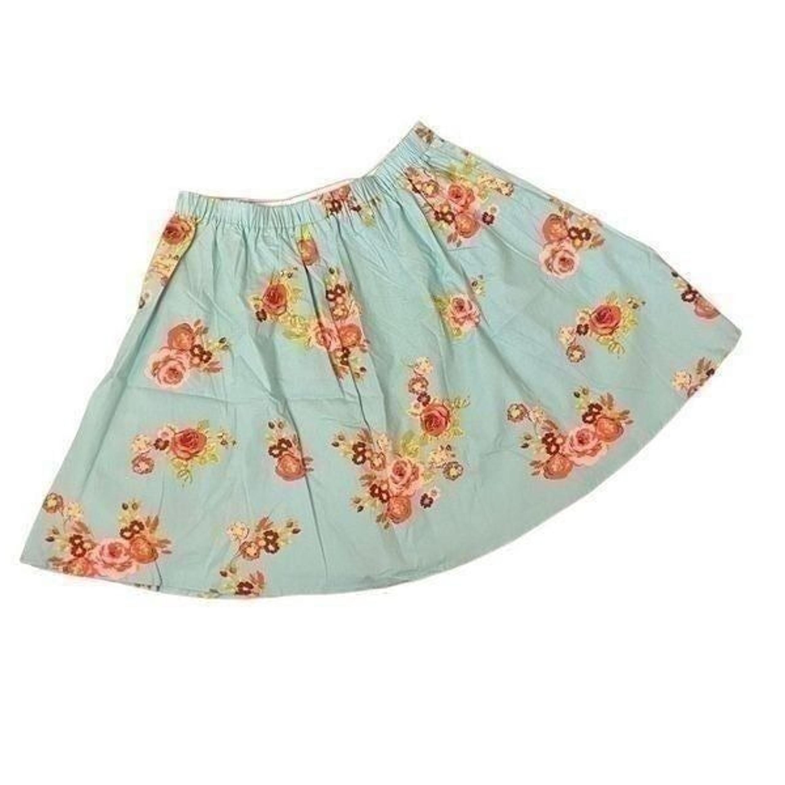 NEW Matilda Jane Natural Beauty Floral A-line Skirt Blue Roses Pockets Large