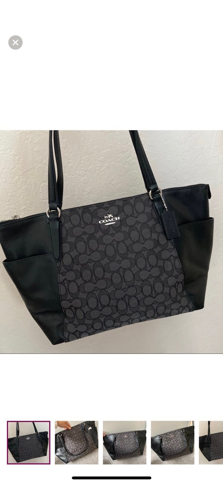 Coach zip tote bag NWT black color shoulder bag