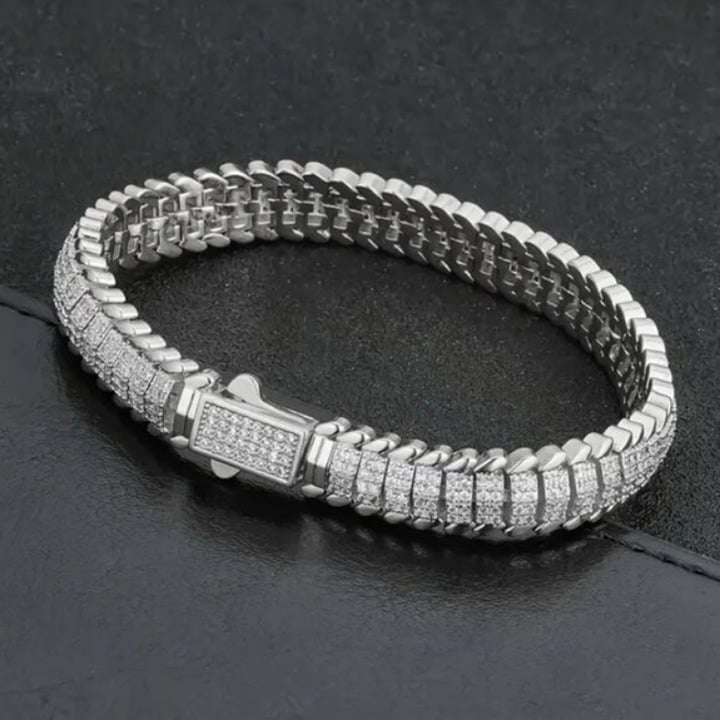14K White Gold 2ct Diamond 8 Mens Tennis Bracelet Guys New 14 K Silver Jewelry