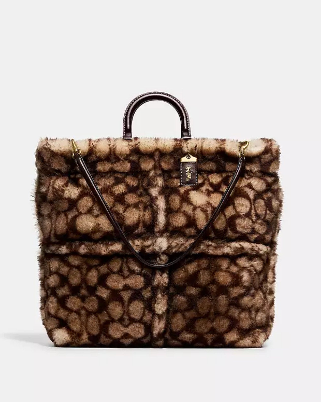 100% Authentic Coach shearling rogue tote