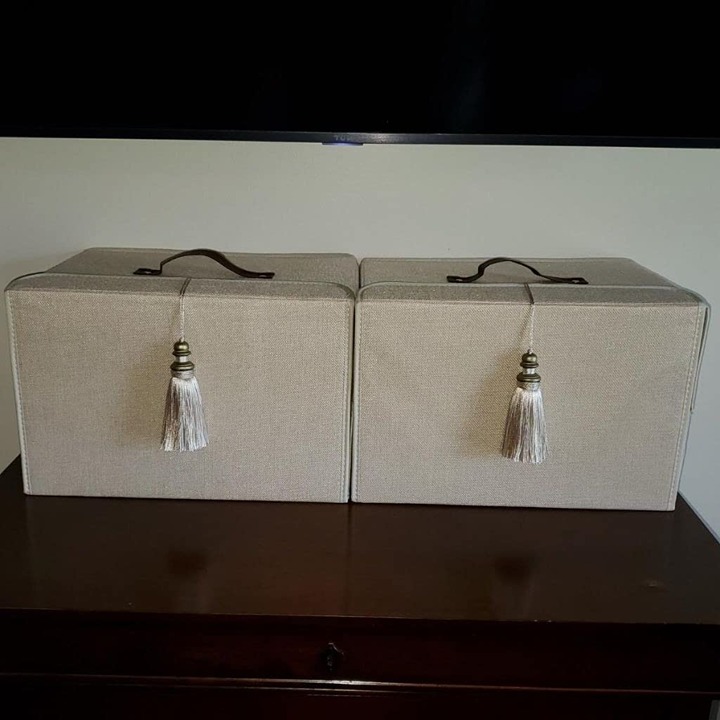 Collapsible Storage Boxes, Washable Fabric Storage Bins with Lids, 2 Pack