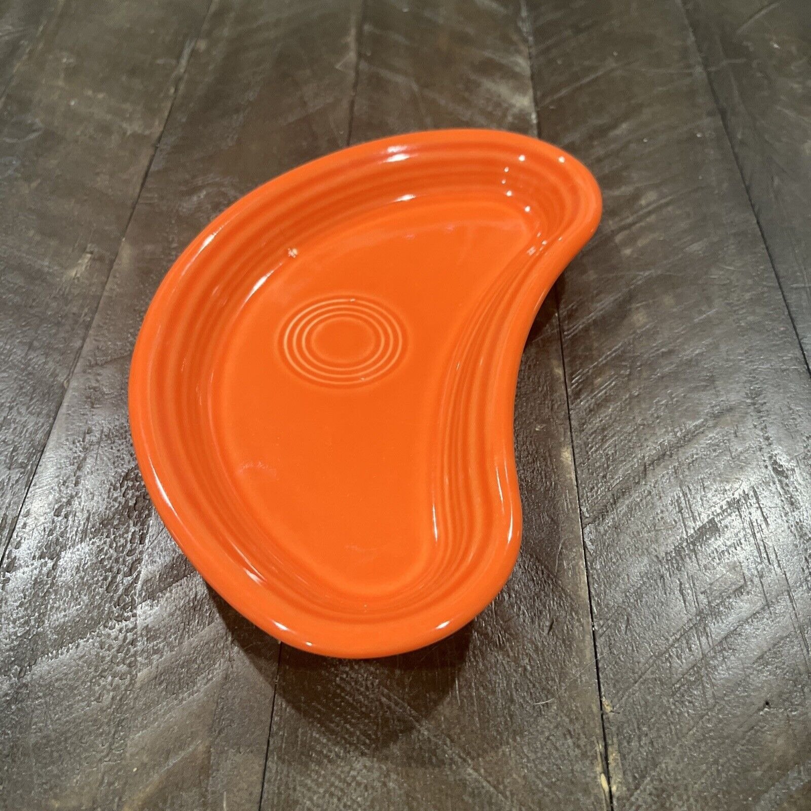 Fiesta Bistro Crescent Poppy Orange Plate Fiestaware Kidney Homer Laughlin 2nd