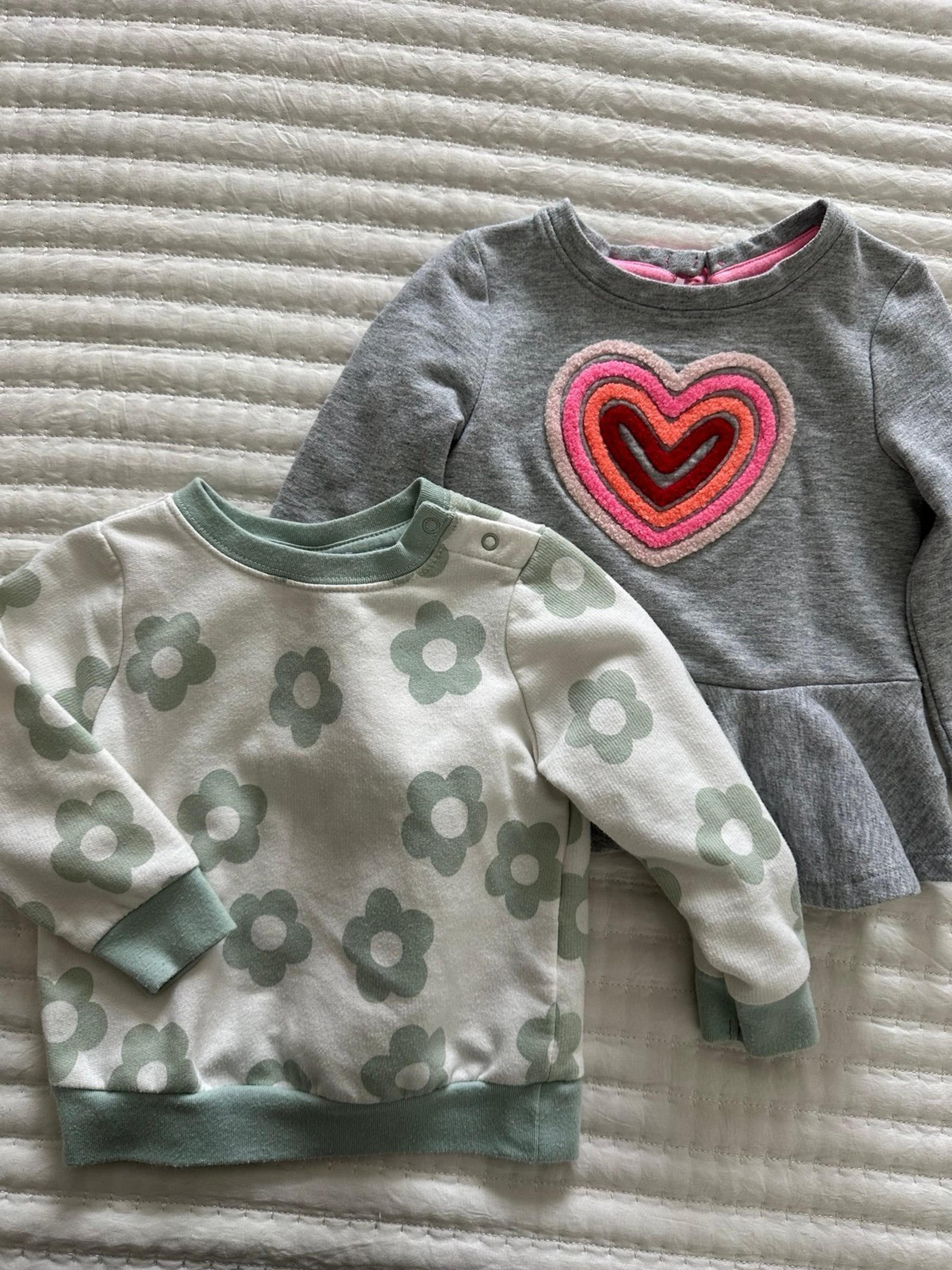 Baby girl sweatshirt bundle heart and floral