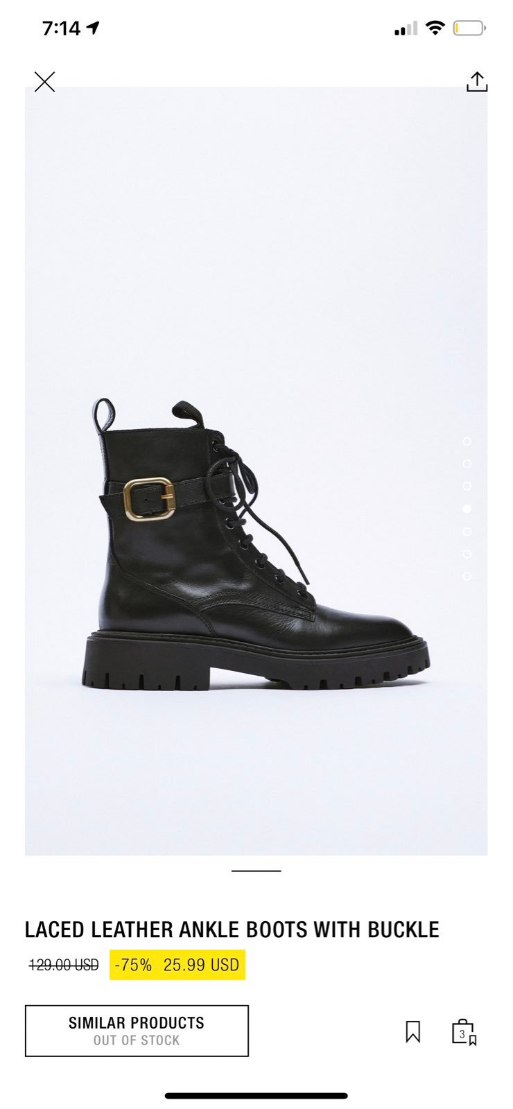 Zara laced up boots with brass buckle