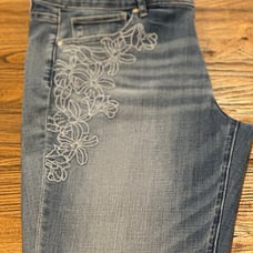 White House Black Market mid-rise embroidered Girlfriend JEANS 12