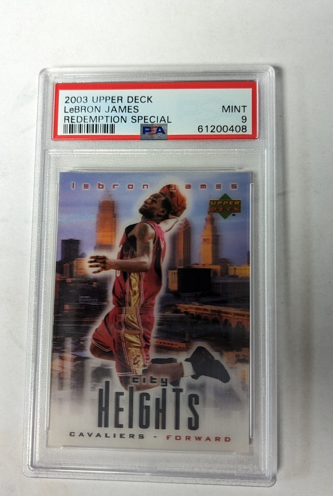 LeBron James Rookie PSA 9 2003 City Heights Upper Deck Redemption Special Graded
