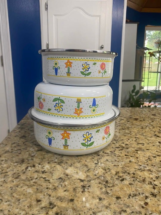 Enamelware Nesting Bowls set (3)