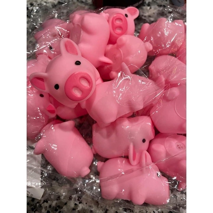 100 Pcs Rubber Pig Bath Toy Bulk Mini Pig Toys Pink Piggy Bathtub Toys Float
