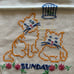 Adorable Days of Week Kitchen Towel Complete Set of 7 Cats Kittens Embroidered