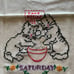 Adorable Days of Week Kitchen Towel Complete Set of 7 Cats Kittens Embroidered