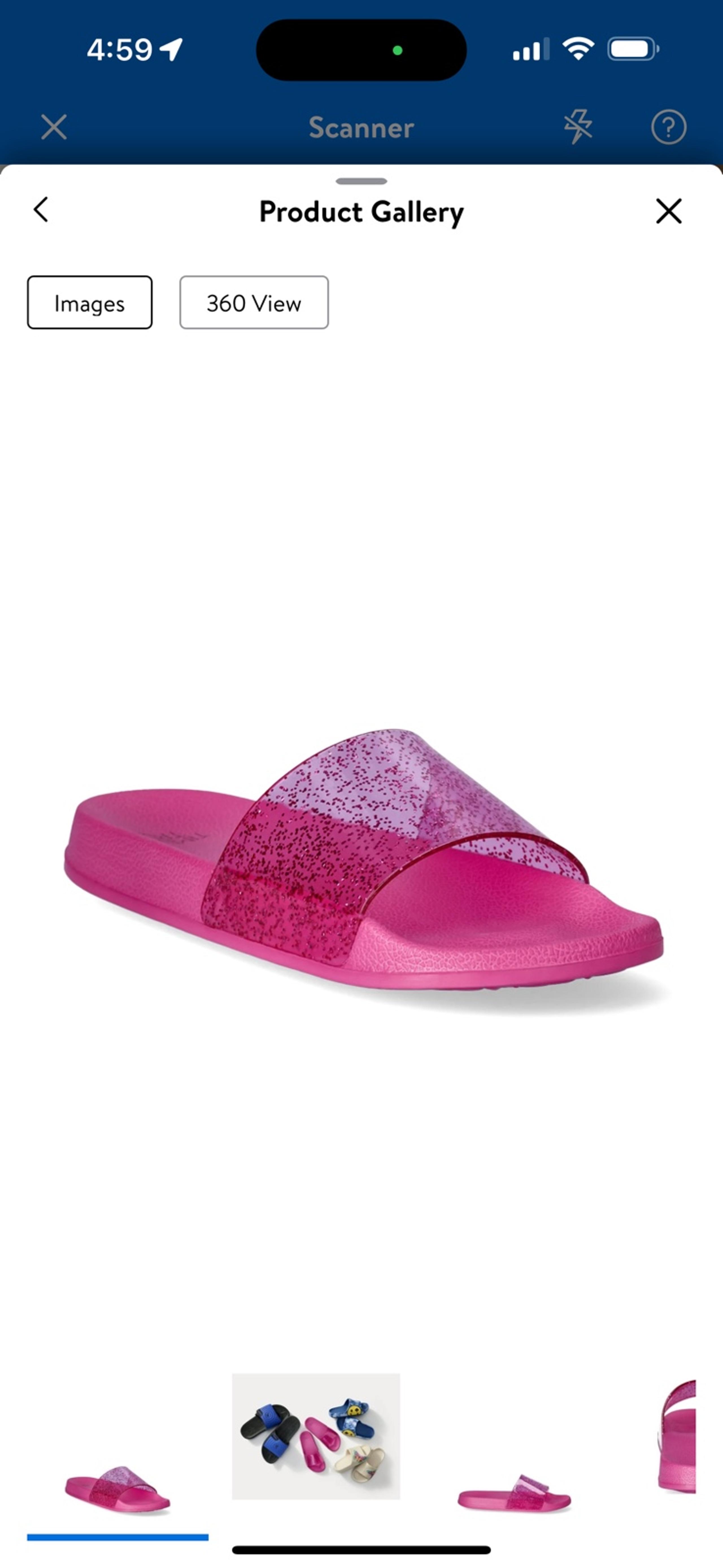 Woman’s glitter slide sandals  size 7