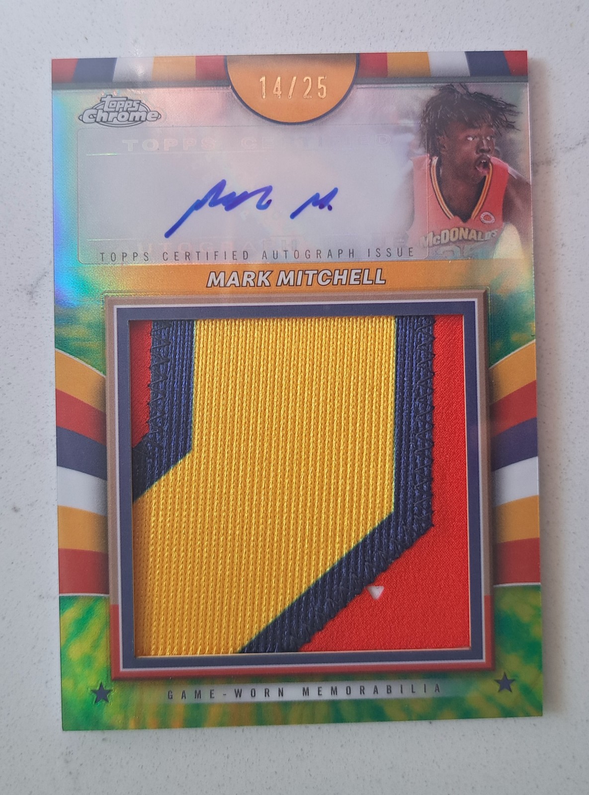 2024 Topps Chrome McDonald's AA *MARK MITCHELL* Tie-Dye Patch Auto /25 Rookie RC