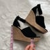 Marc Fisher Black Suede Wedges Size 7.5