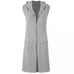 CABI #5412 Knit Hoodie Vest Long Cardigan Sweater Sleeveless Gray Size S