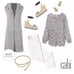 CABI #5412 Knit Hoodie Vest Long Cardigan Sweater Sleeveless Gray Size S
