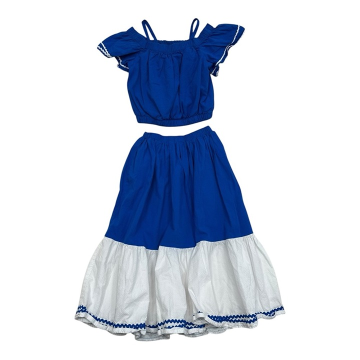Haute Hippie 2pc Ruffle Top Maxi Skirt - Girls Size 7/8