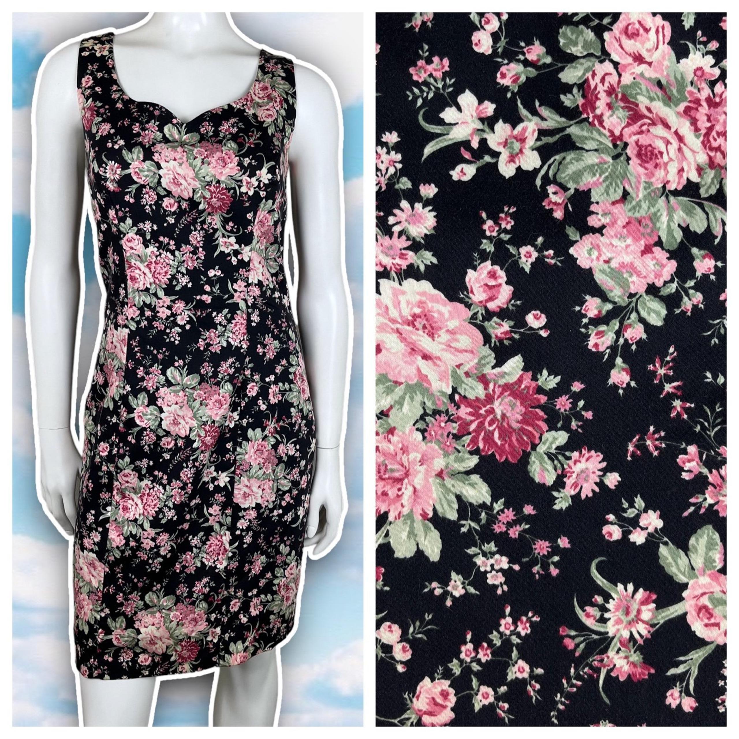 NWOT LAURA ASHLEY True 90s Vintage Floral Sheath Dress Cottagecore Prairie