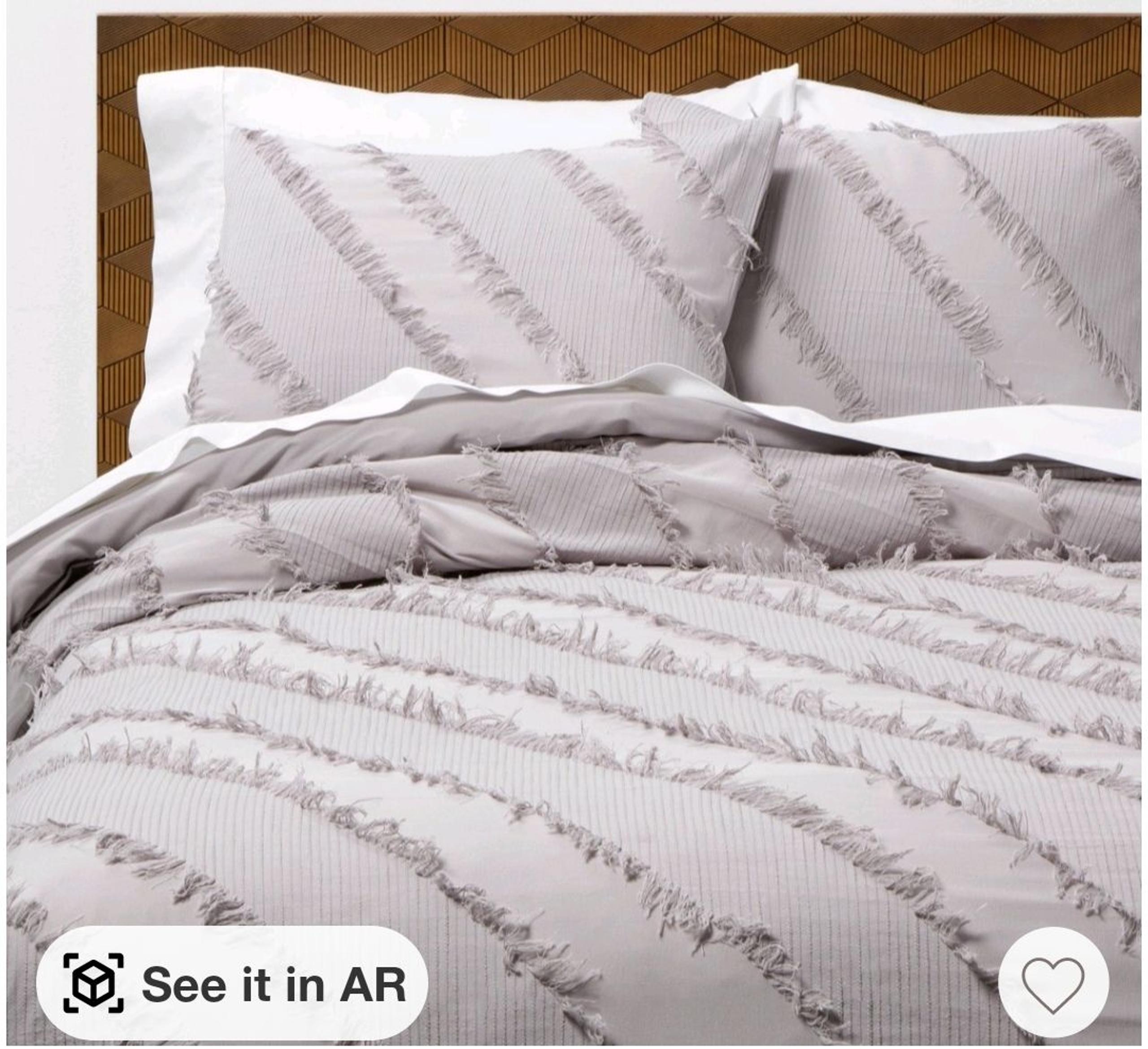 New OPALHOUSE F/Q 3PC  DIAGONAL TEXTURED DUVET COVER SET