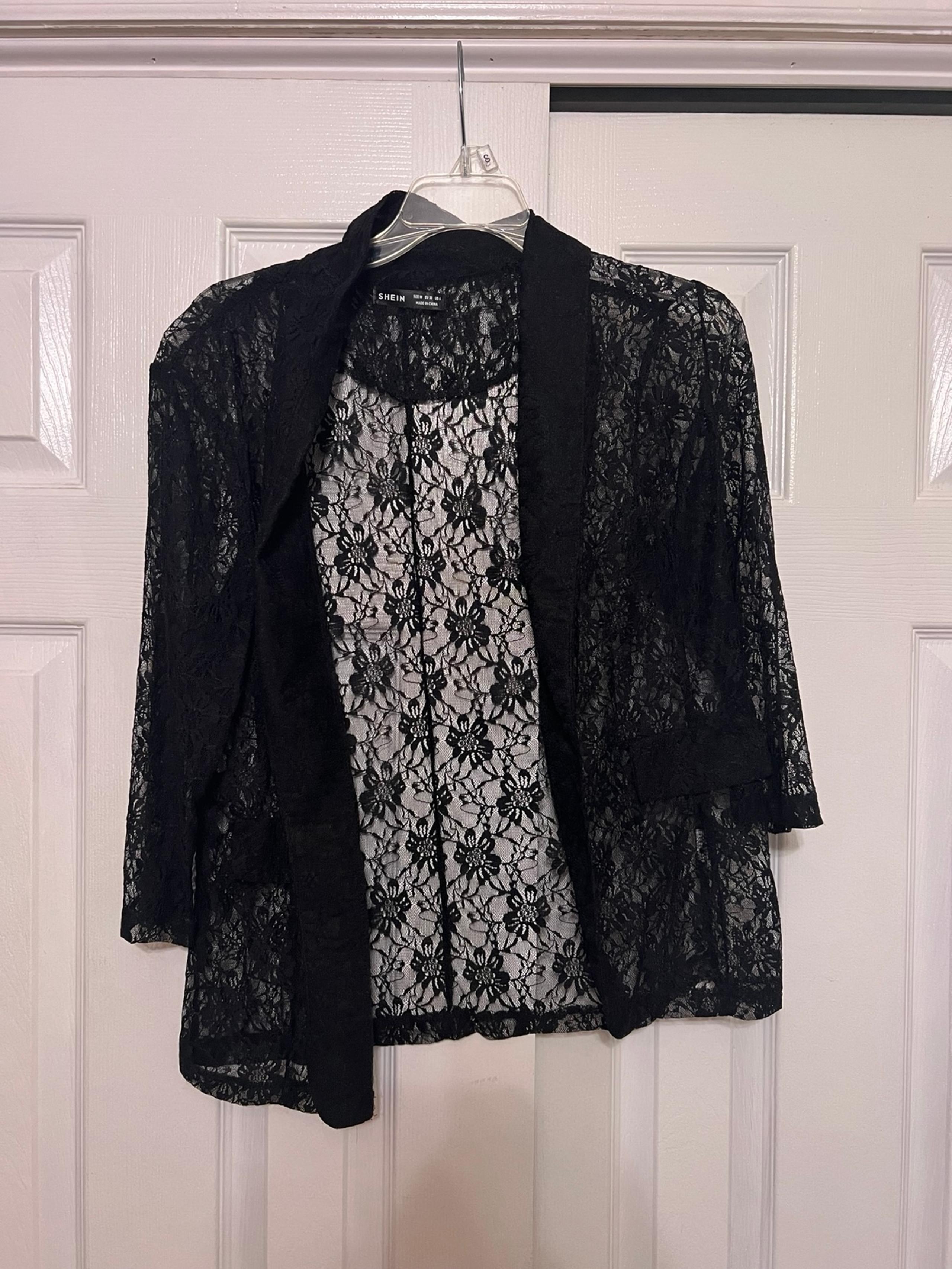 SHEIN Black Lace Cardigan