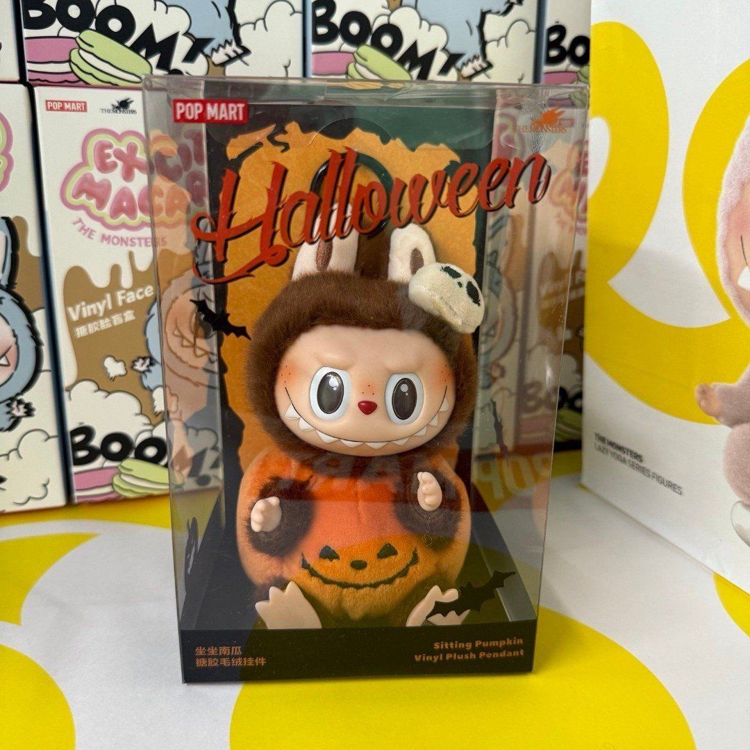 Pop Mart Labubu Halloween Pumpkin Vinyl Plush Pendant