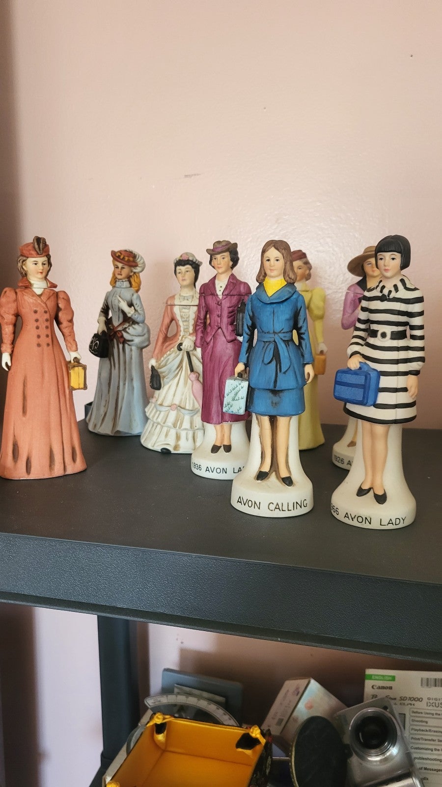 9 VINTAGE AVON LADY CERAMIC AVON CLUBS AVON LADY