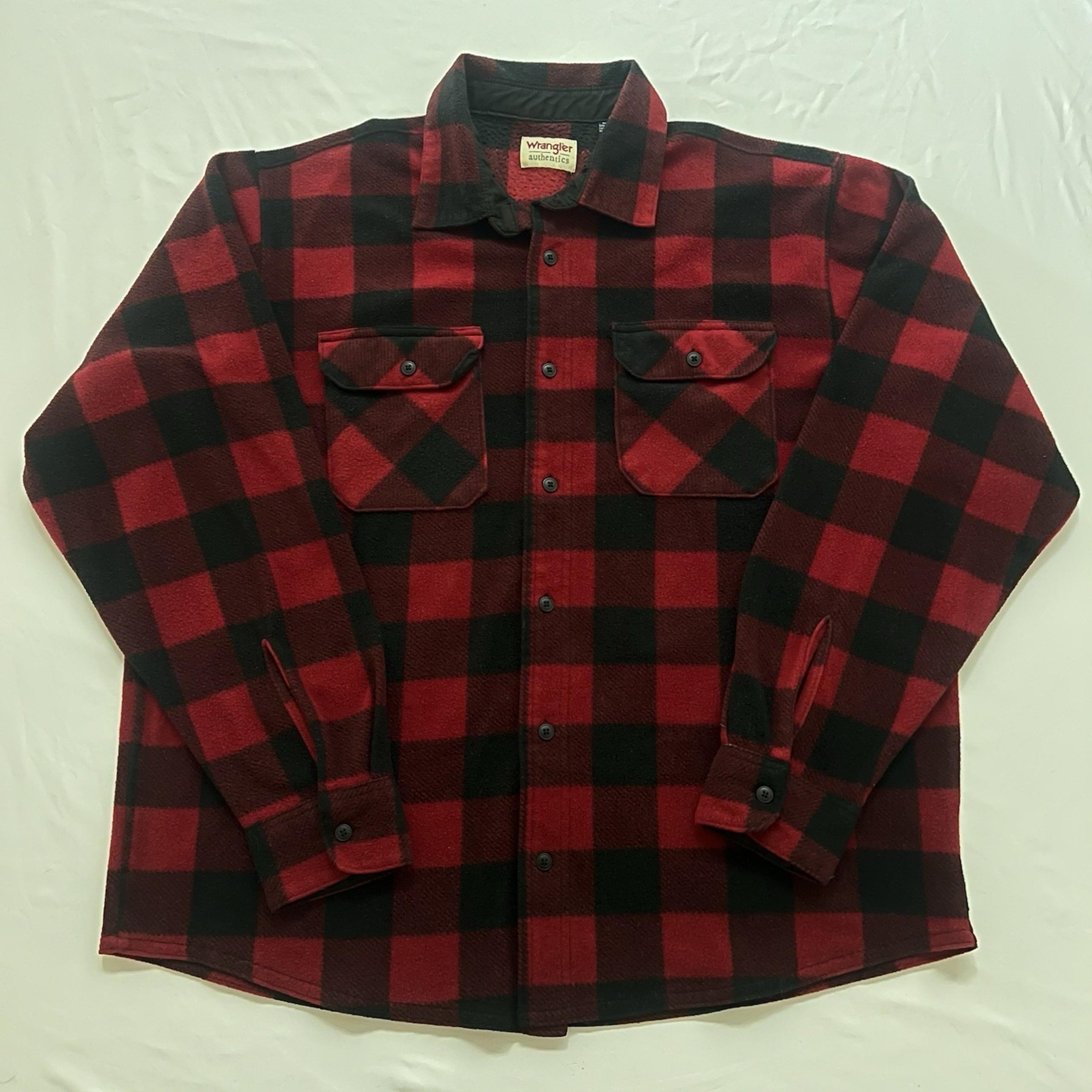 Fleece Jacket Shirt Men's XL Red Plaid New Anti-Pill - Wrangler