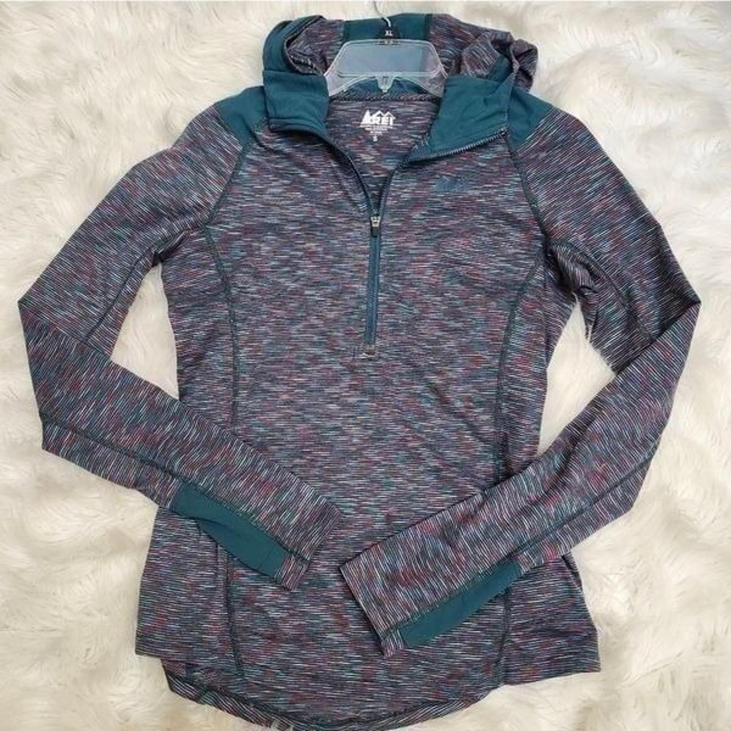 REI multicolored 1/2 zip hoodie pullover
