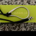 Chamilia Retired Sterling Silver Teardrop Charm Holder on Silk Cord (w/o charms)