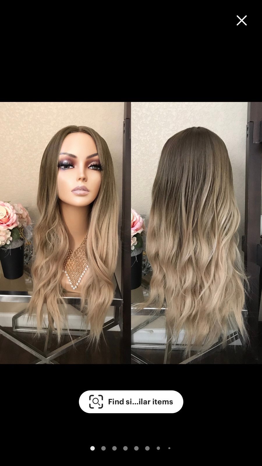 24 ombre golden brown wavy wig