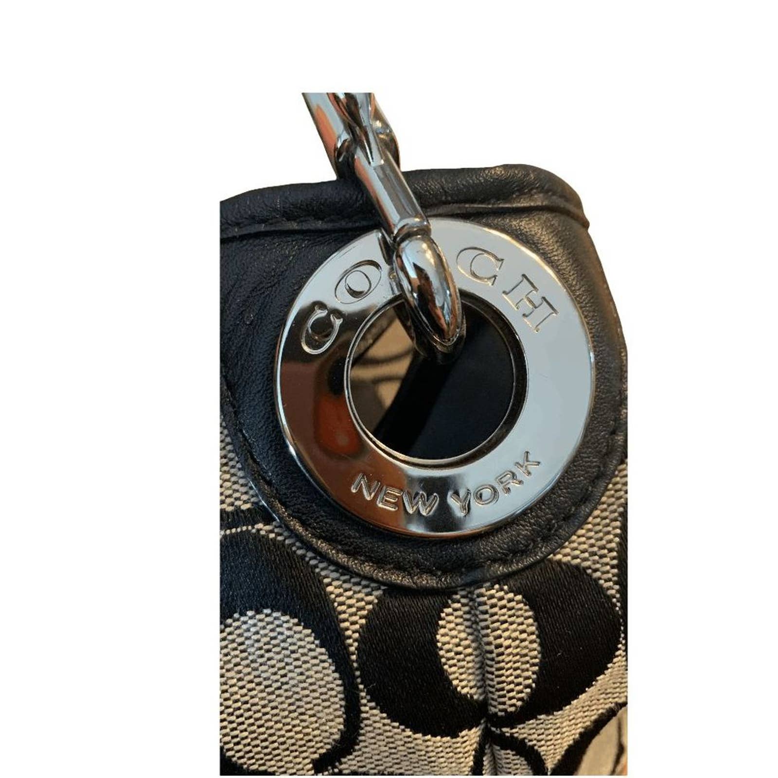 AUTHENTIC Coach Hadley Signature store Duffle N A1480 F28981 Silver Black Brown Tan
