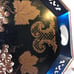 Vintage Hand Decorated Tole Gold Grapes & Leafs Tray By Pilgrim Art