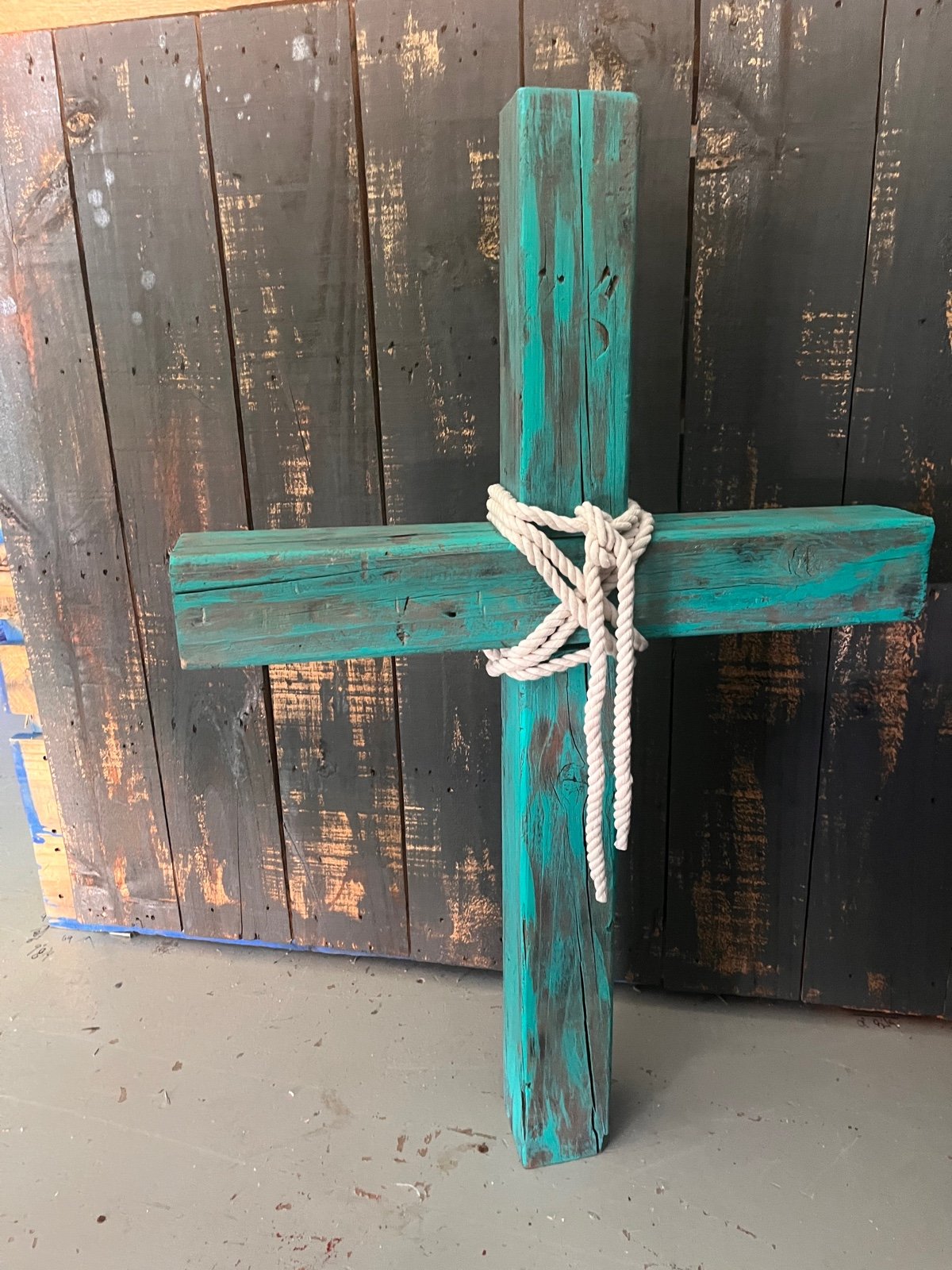 Solid wood handcrafted decorative cross