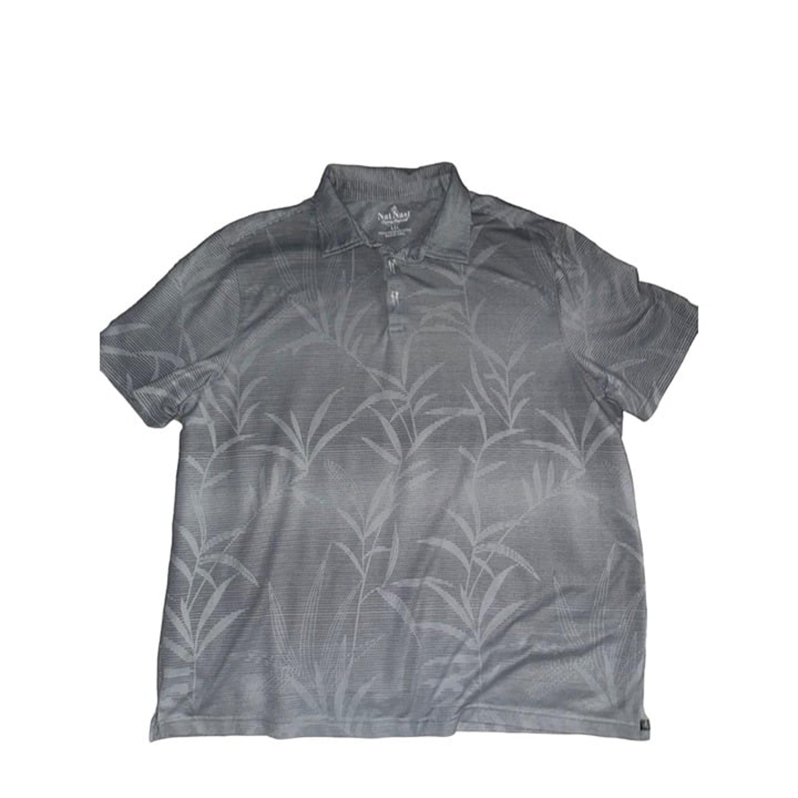 Nat Nast gray Hawaiian polo shirt men’s size XXL
