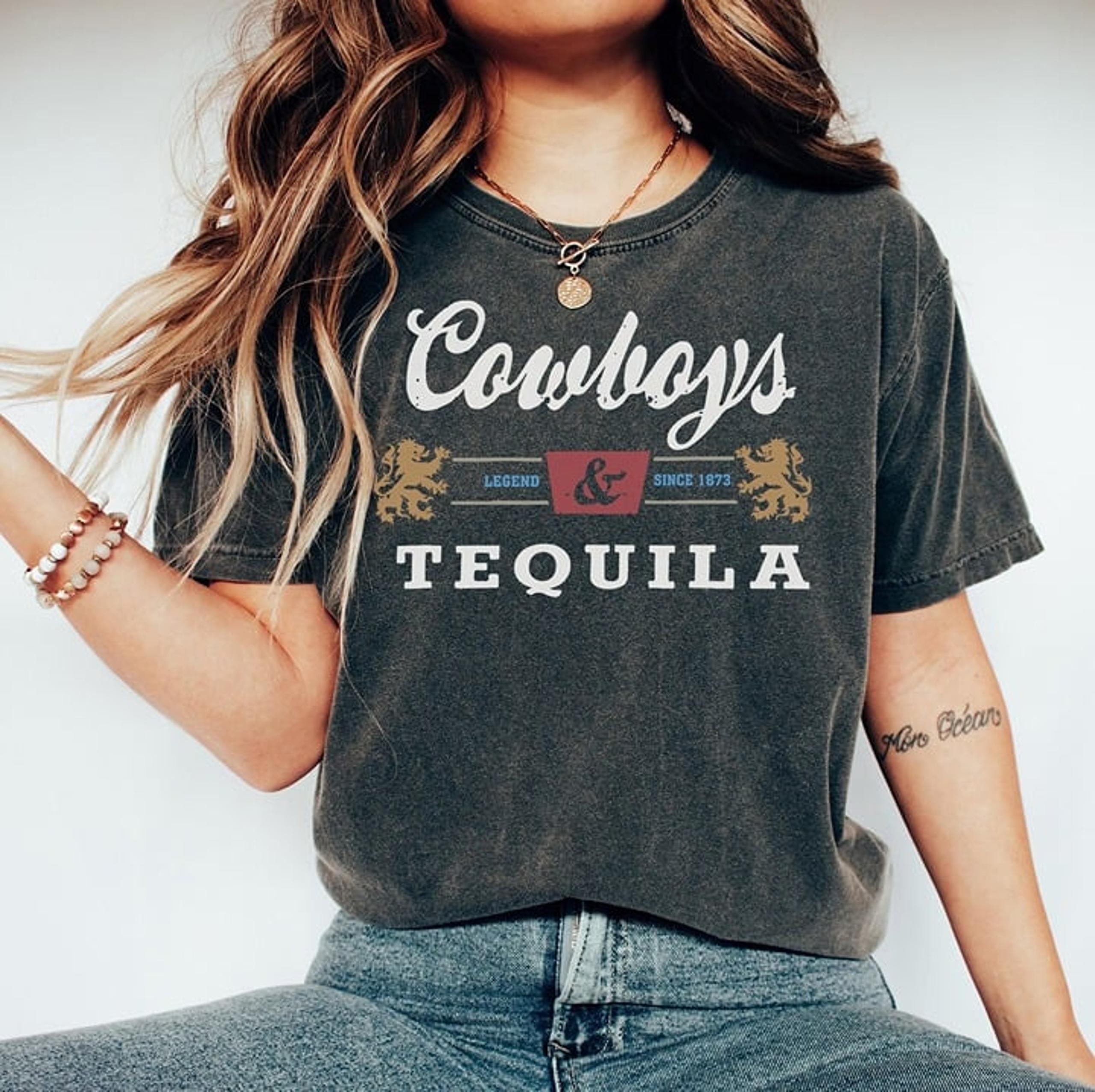 Cowboys And Tequila Shirt, Country Music Shirt, Rodeo Fashion Tee, Wallen Shirt,