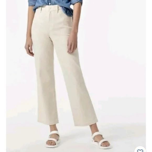 J. Crew wide flared leg cream Relaxed jeans size 32 new!!