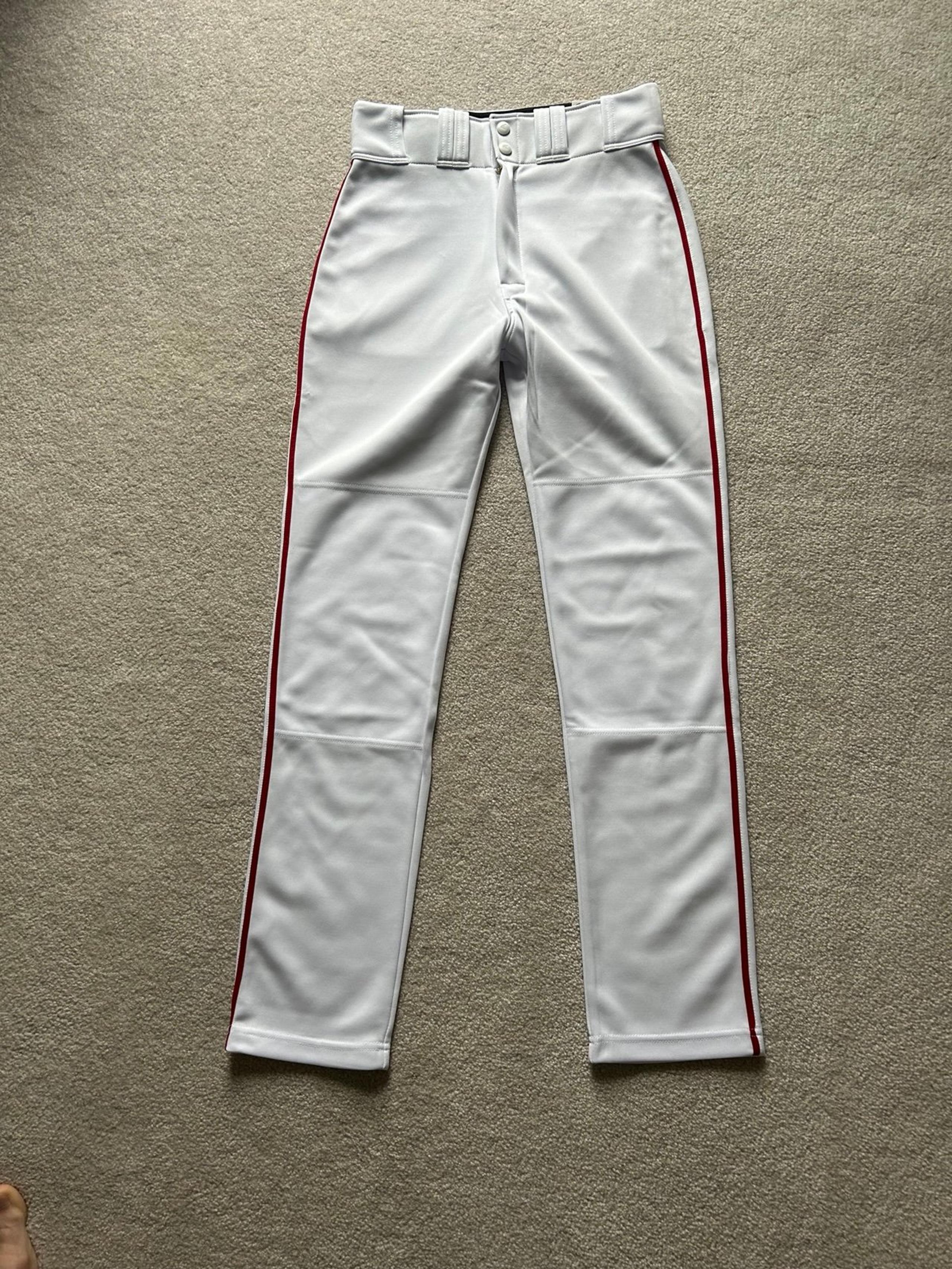 Men’s baseball pants white with red stripes - Easton