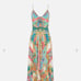Camilla Long Dress With Tie Front 100% Silk XS NWT