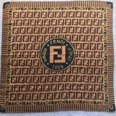 FENDI mini scarf handkerchief cotton FF monogram women bag hair neck