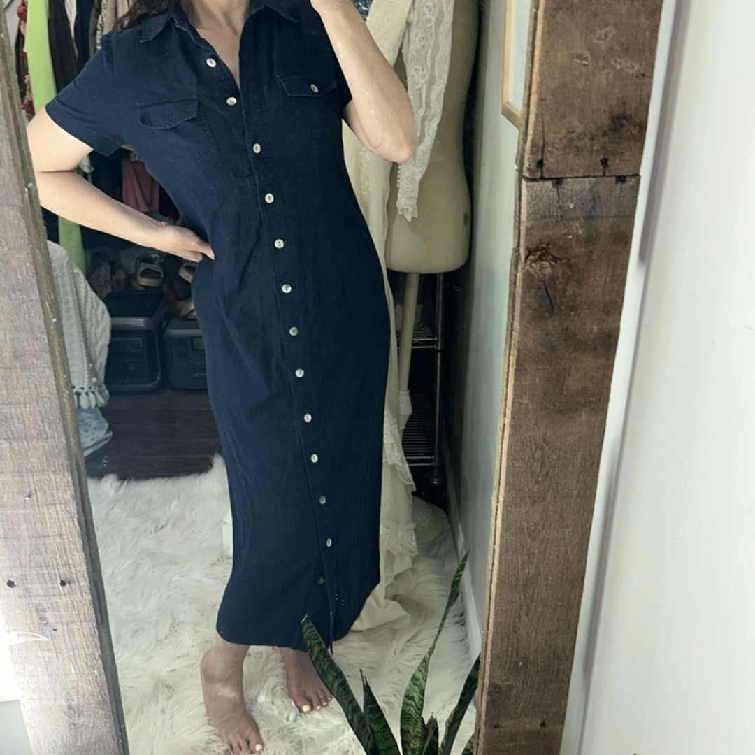 Carolina Colours vintage Navy Button-Down Dress size 10