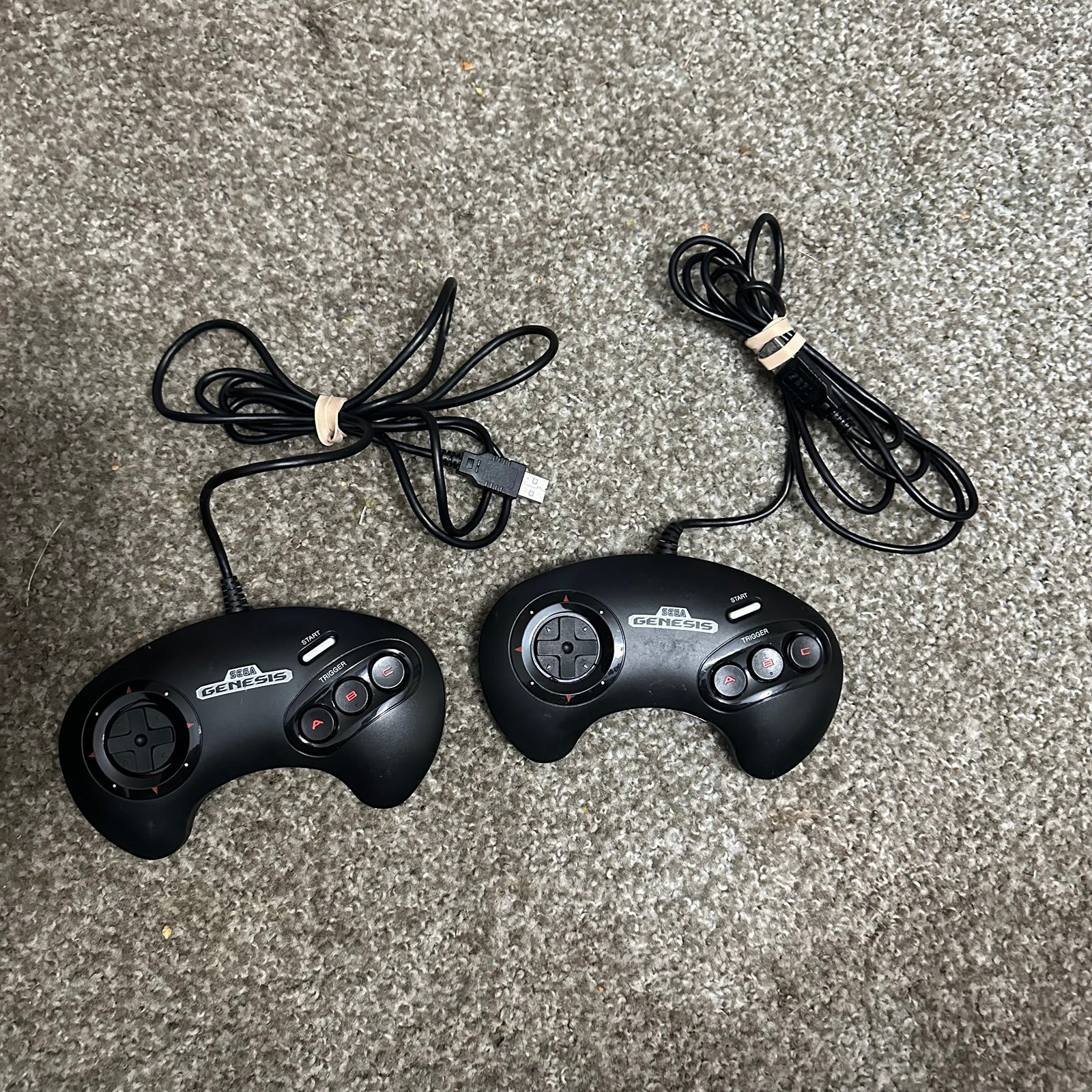 Sega Genesis Classic Mini USB Wired Controller Model MK-16500 OEM- Lot of 2